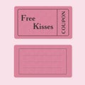 Pink coupon for free kisses, bipartite with lines